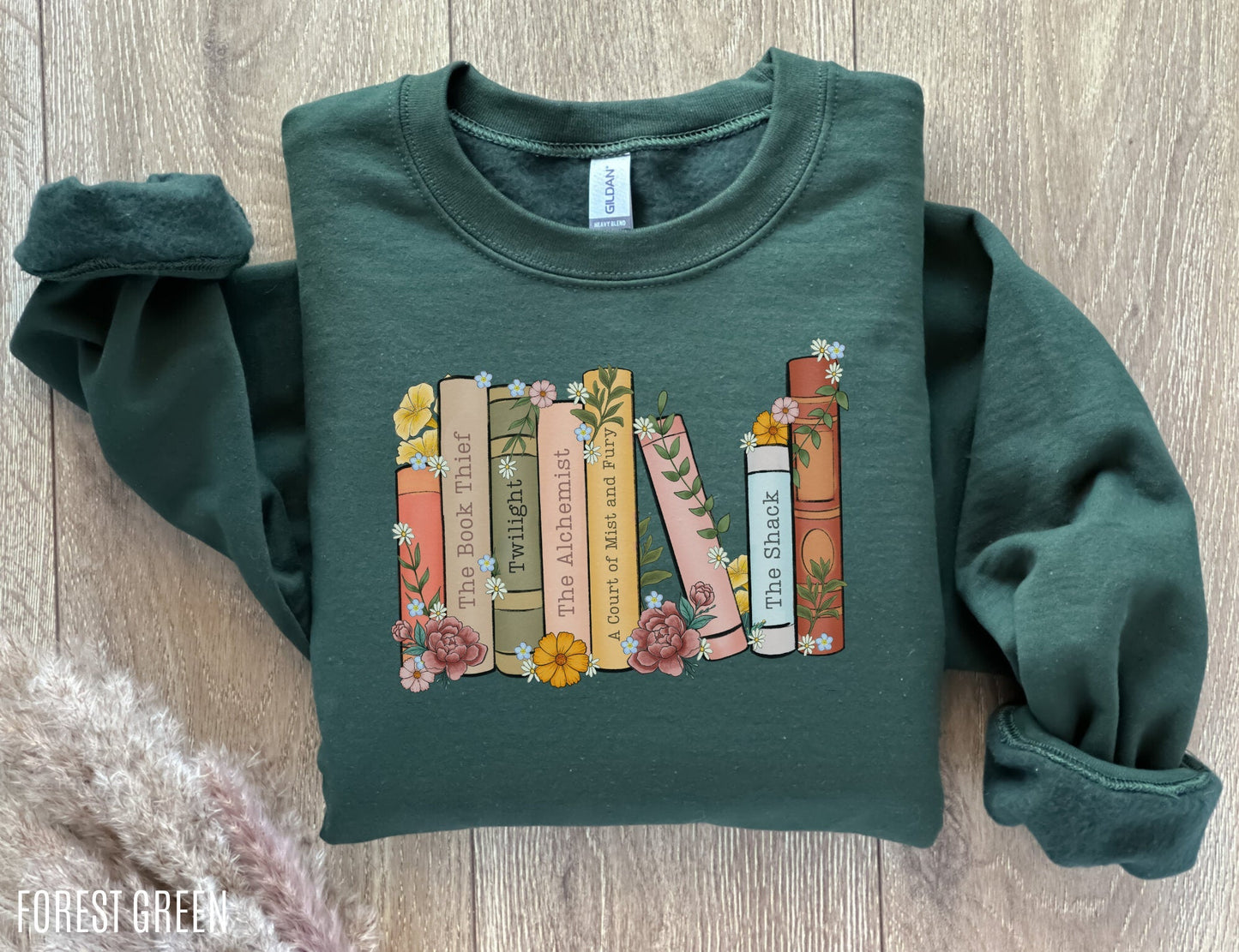 Bookish Crewneck Sweater | Custom Book Shelf