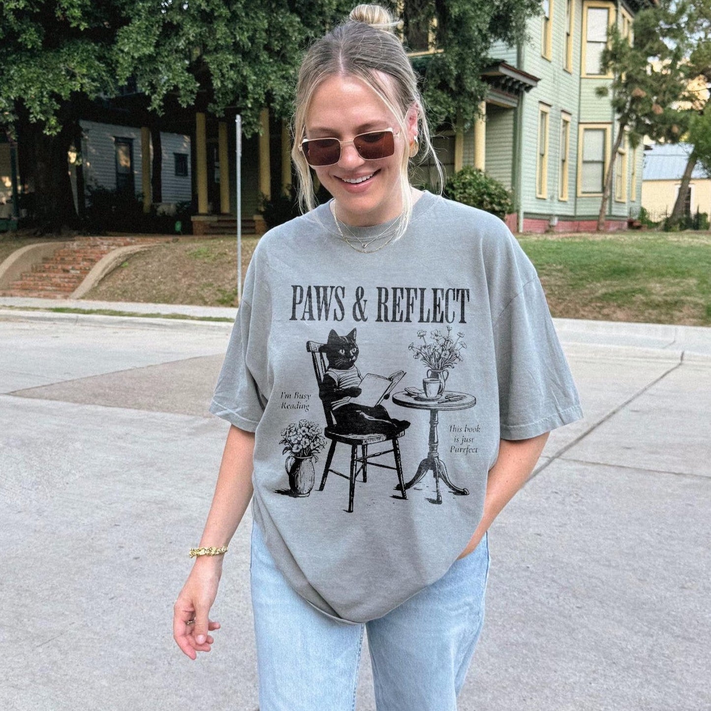 Funny Cat Reading Book Shirt