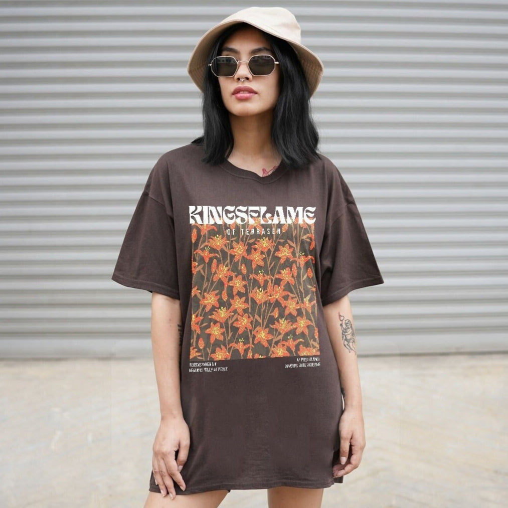 Throne Of Glass Kingsflame Flower Aesthetic T-Shirt