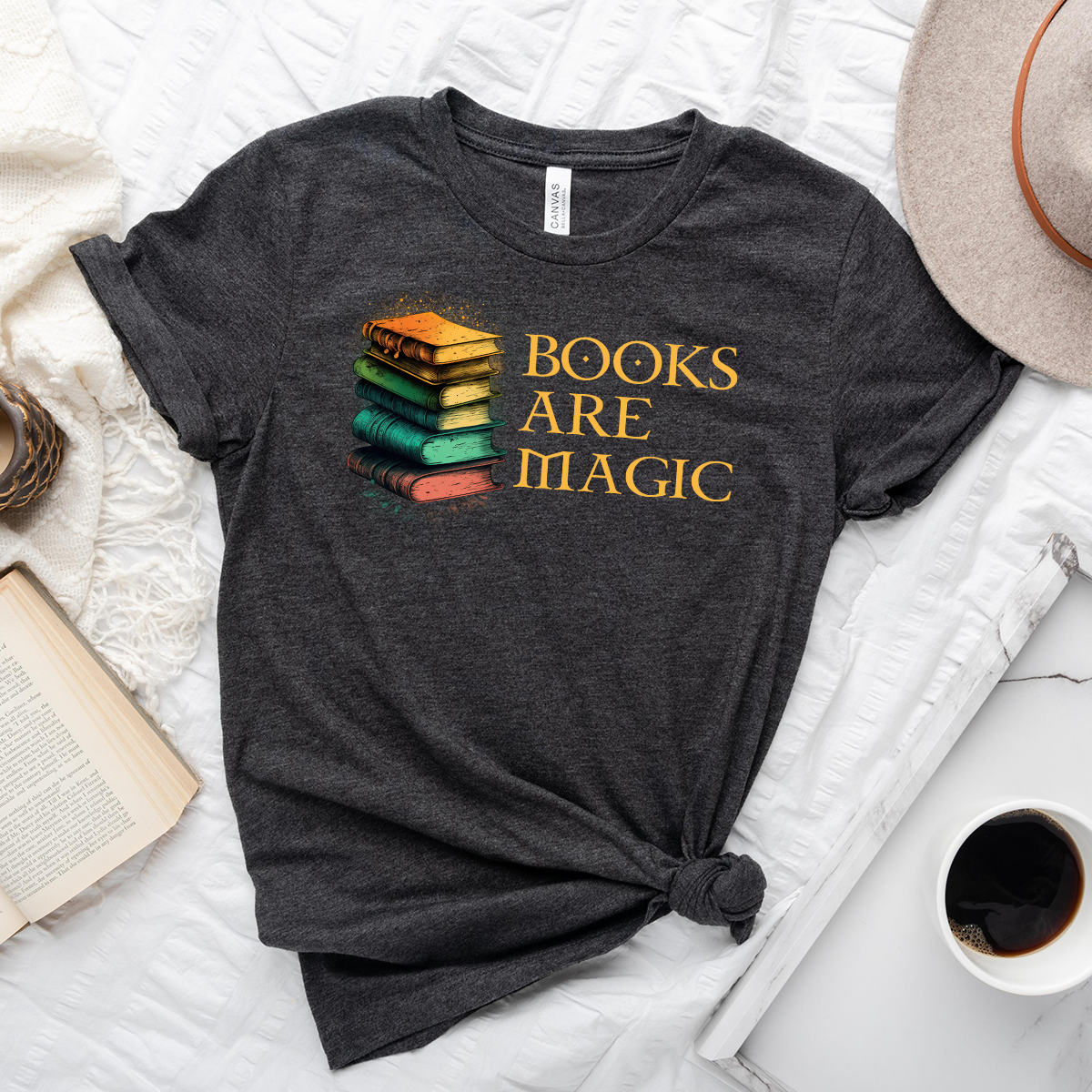 colorful magic books unisex tee