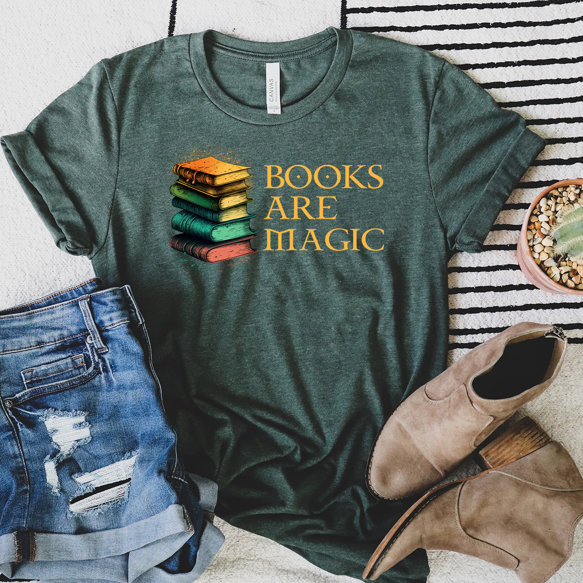colorful magic books unisex tee