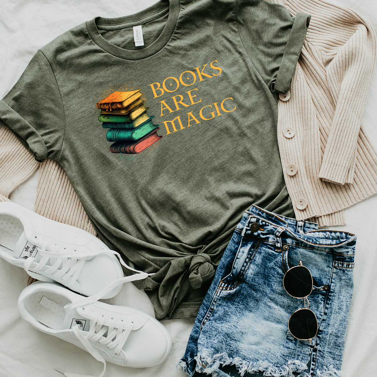 colorful magic books unisex tee