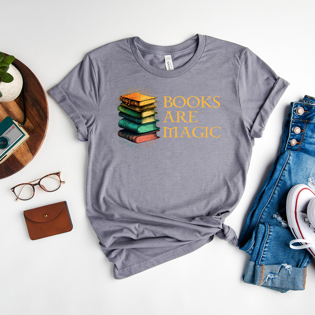 colorful magic books unisex tee