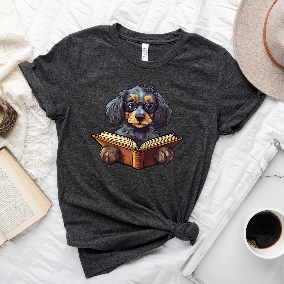 doggo reading unisex tee