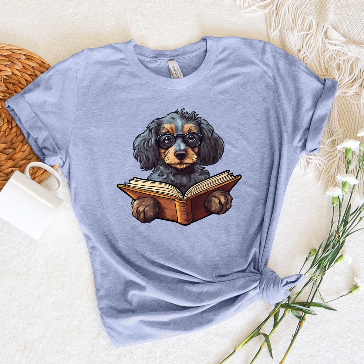 doggo reading unisex tee