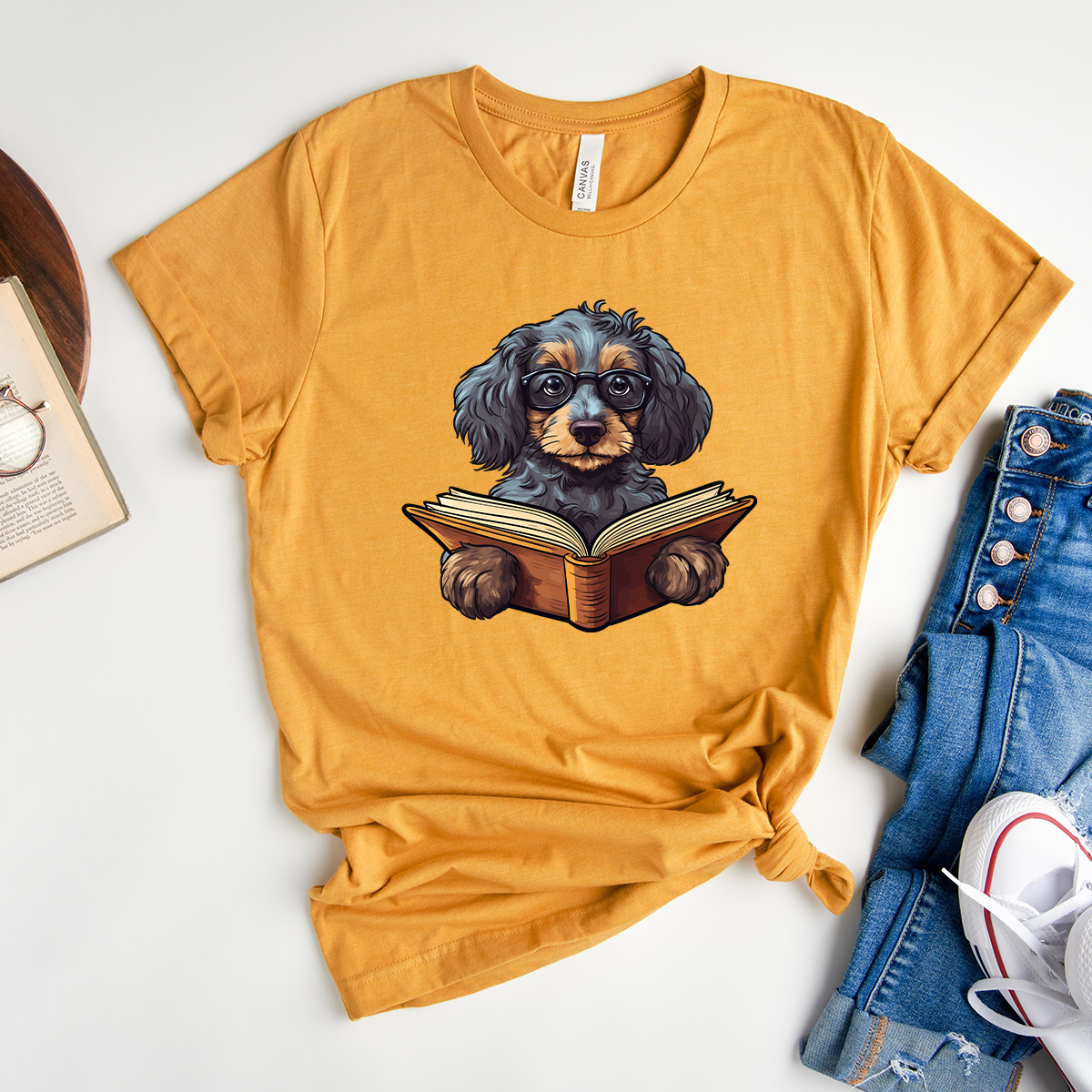 doggo reading unisex tee