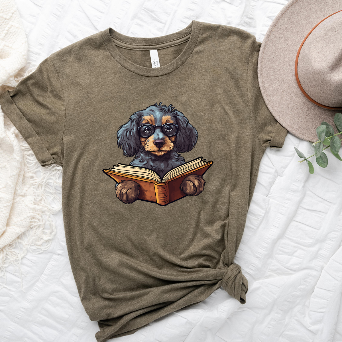 doggo reading unisex tee