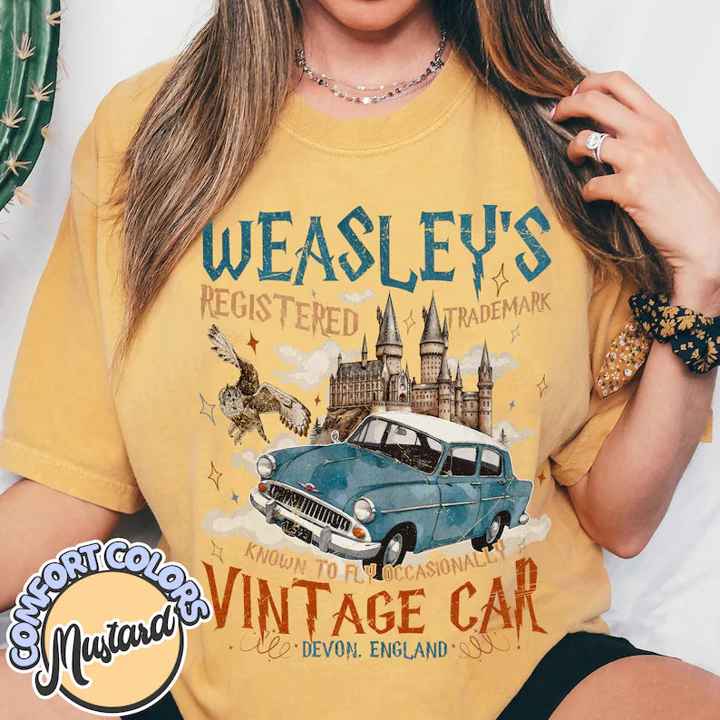 Wizard Flying Car Comfort Colors Shirt