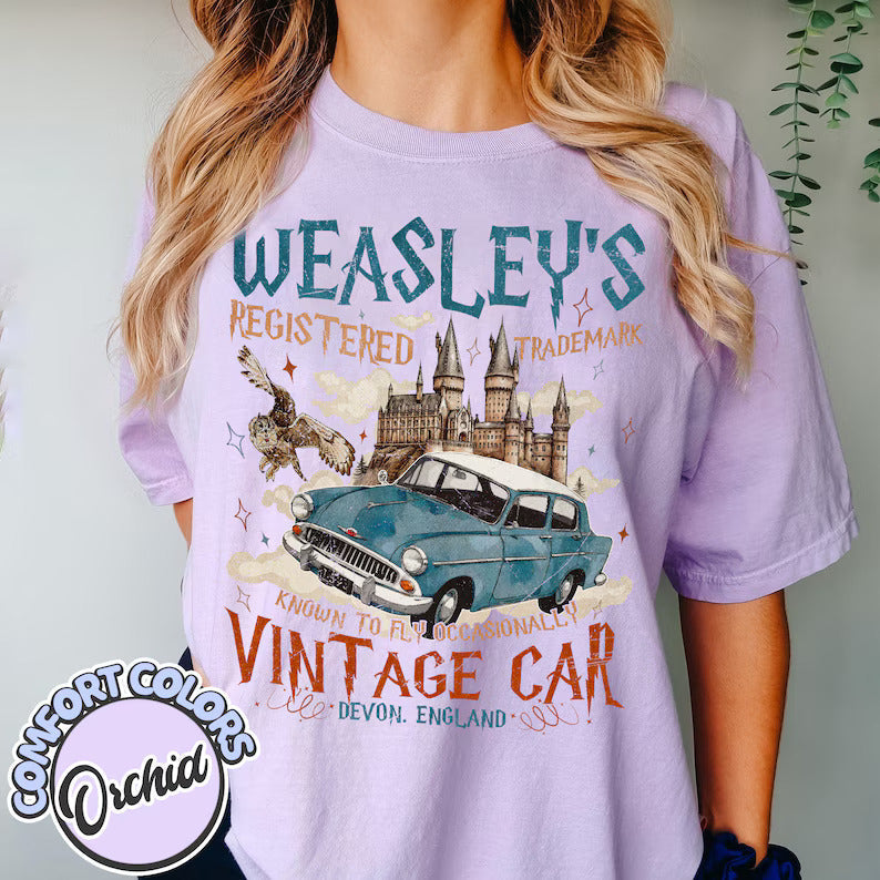 Wizard Flying Car Comfort Colors Shirt