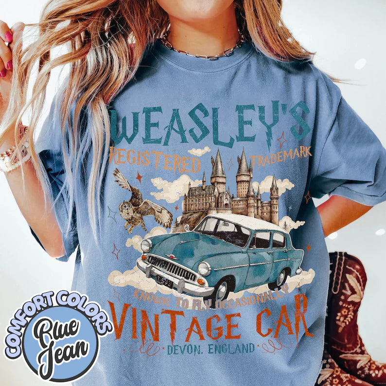 Wizard Flying Car Comfort Colors Shirt