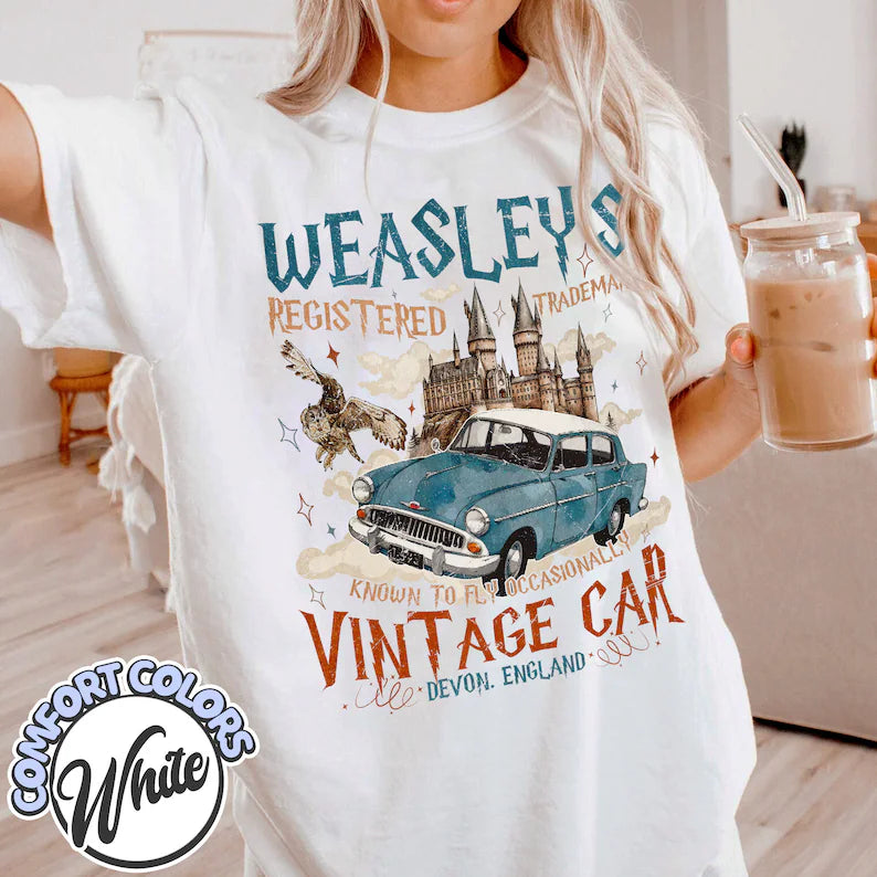 Wizard Flying Car Comfort Colors Shirt