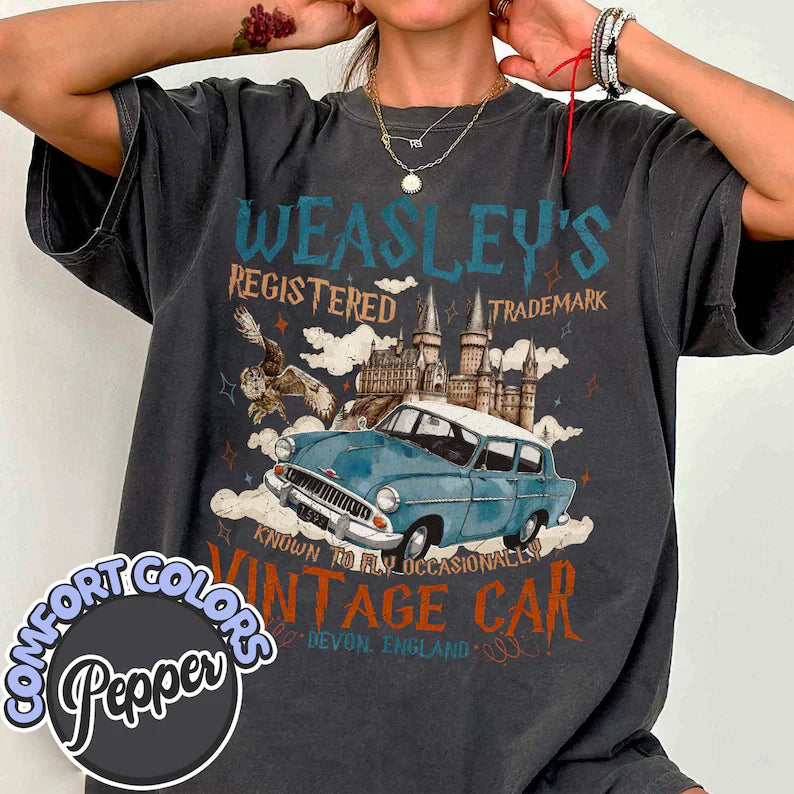Wizard Flying Car Comfort Colors Shirt