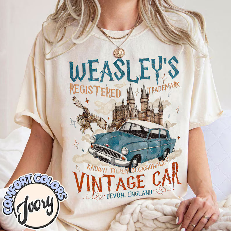 Wizard Flying Car Comfort Colors Shirt