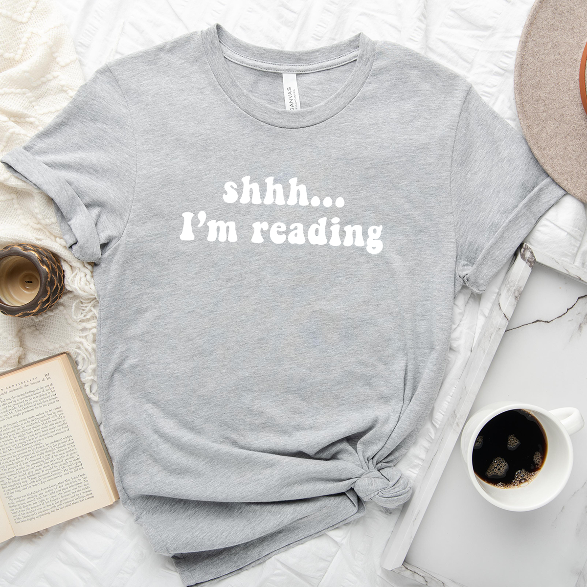 shhh I'm reading unisex tee