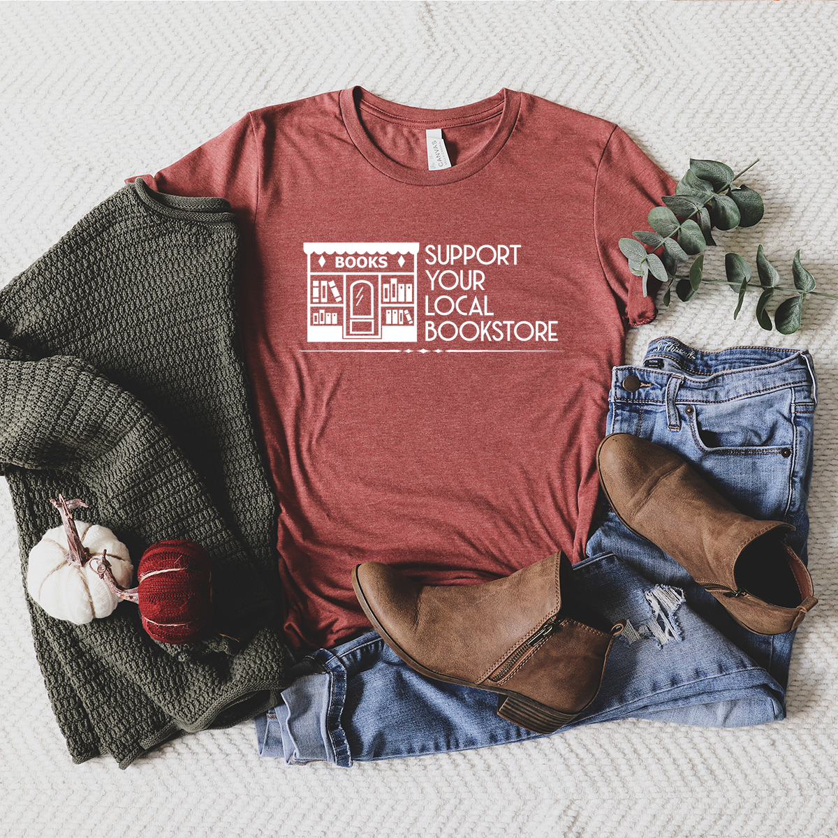 support your local bookstore unisex tee