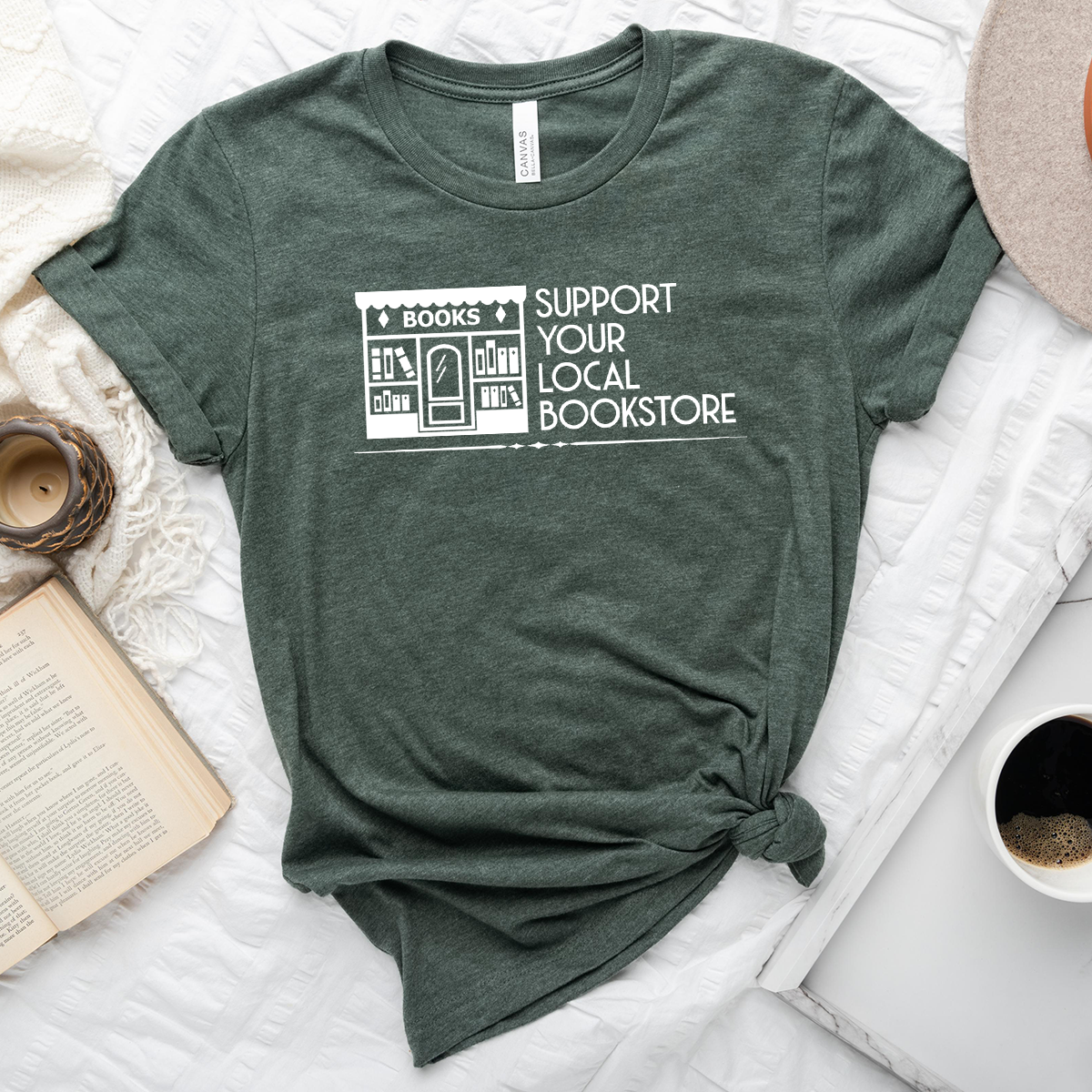 support your local bookstore unisex tee