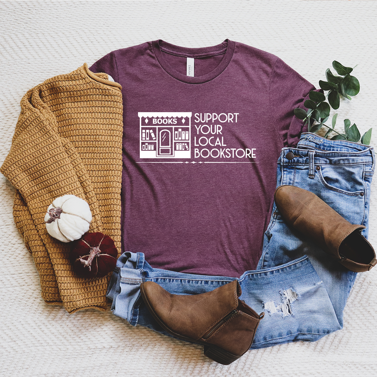 support your local bookstore unisex tee