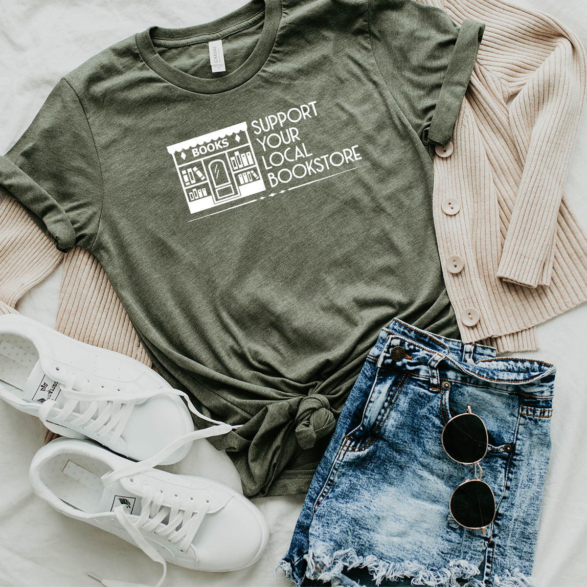 support your local bookstore unisex tee