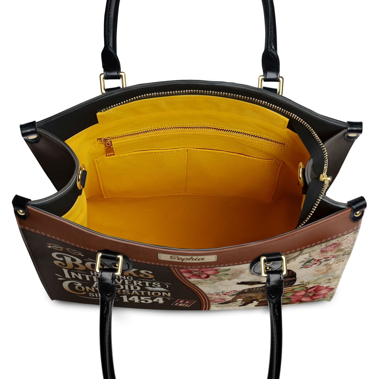 Books Helping Introverts Avoid Conversation Since 1454 Leather Bag