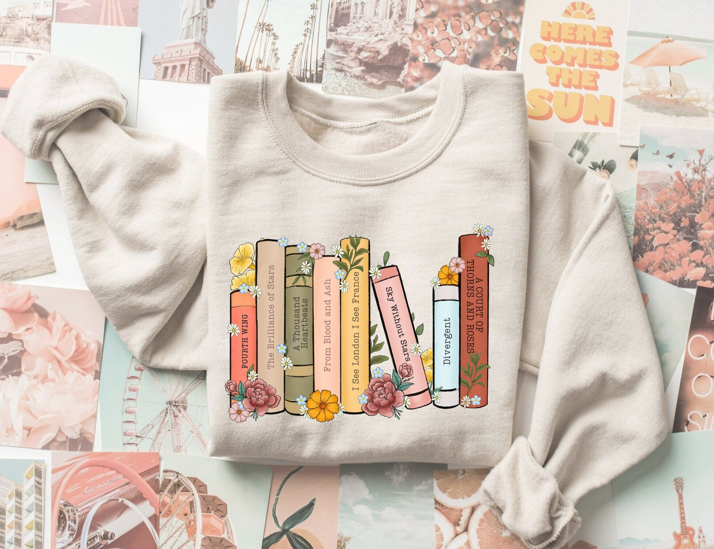 Bookish Crewneck Sweater | Custom Book Shelf