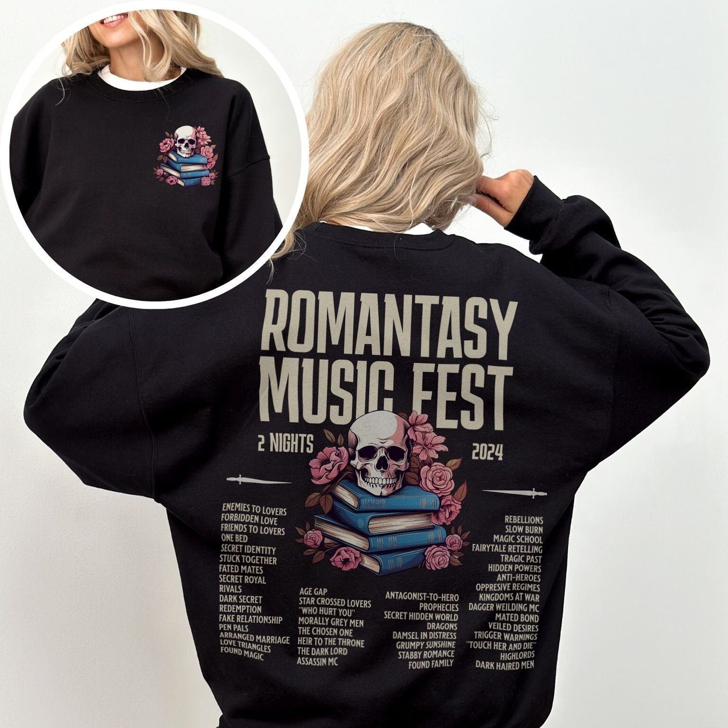 Bookish Crewneck Sweater | Romantasy Music Fest Sweatshirt