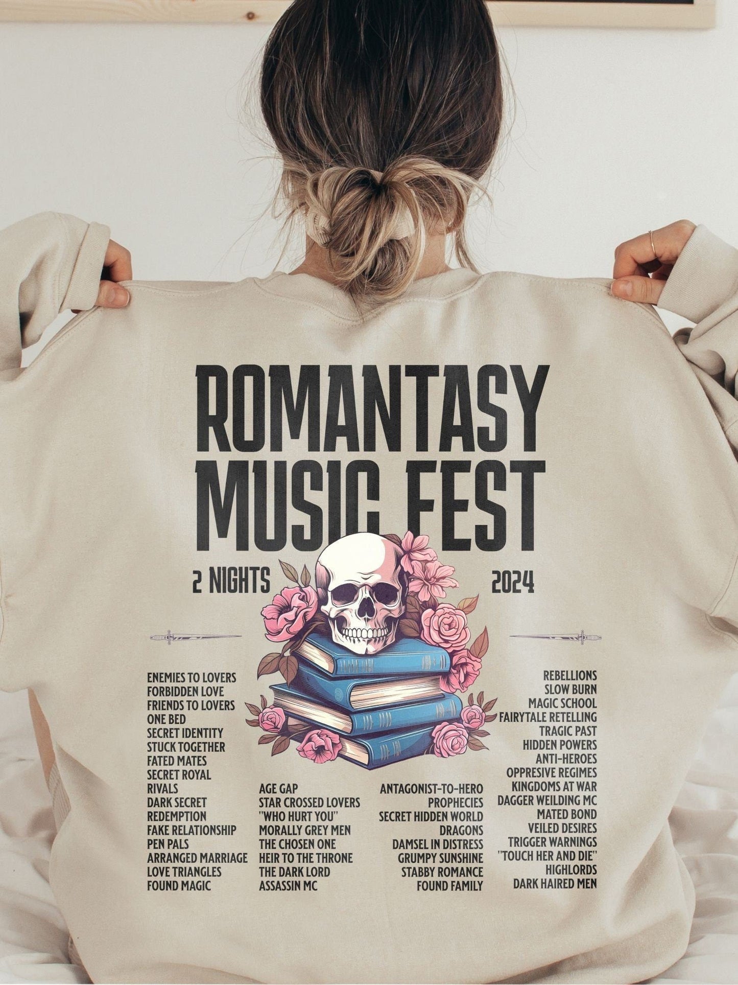 Bookish Crewneck Sweater | Romantasy Music Fest Sweatshirt