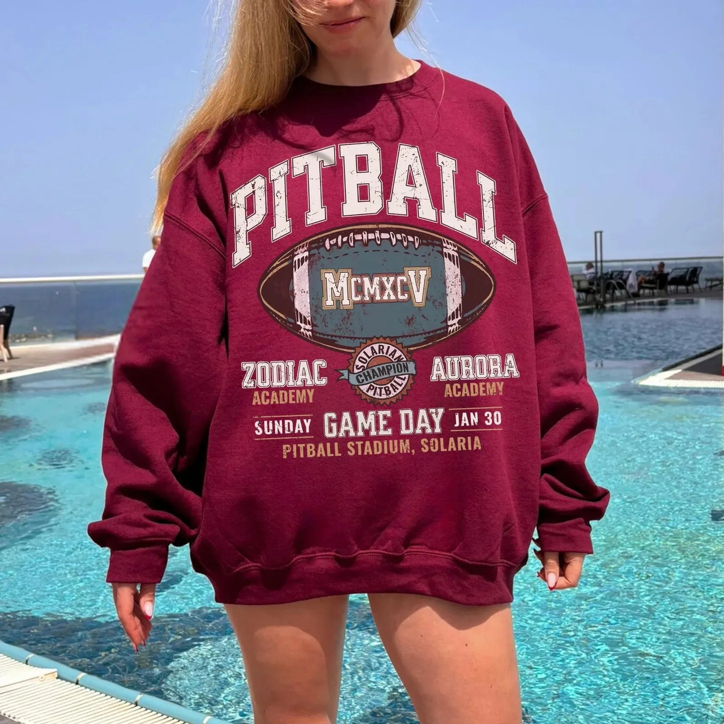 Zodiac Academy Merch | Vintage Pitball Sweatshirt