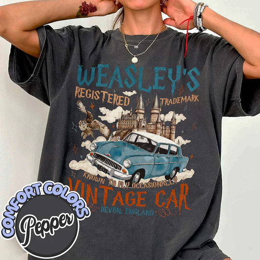 Wizard Flying Car Comfort Colors Shirt