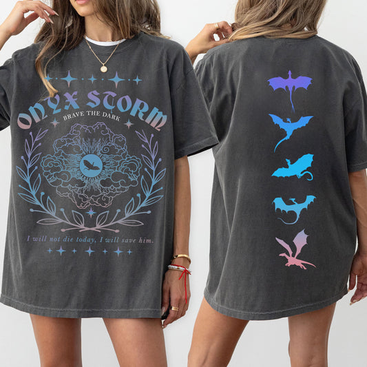 Onyx Storm Shirt Design, Violet Sorrengail PNG, Basgiath War College Theme, I Will Save Him Quote, Xaden Riorson PNG, Bookish PNG Design