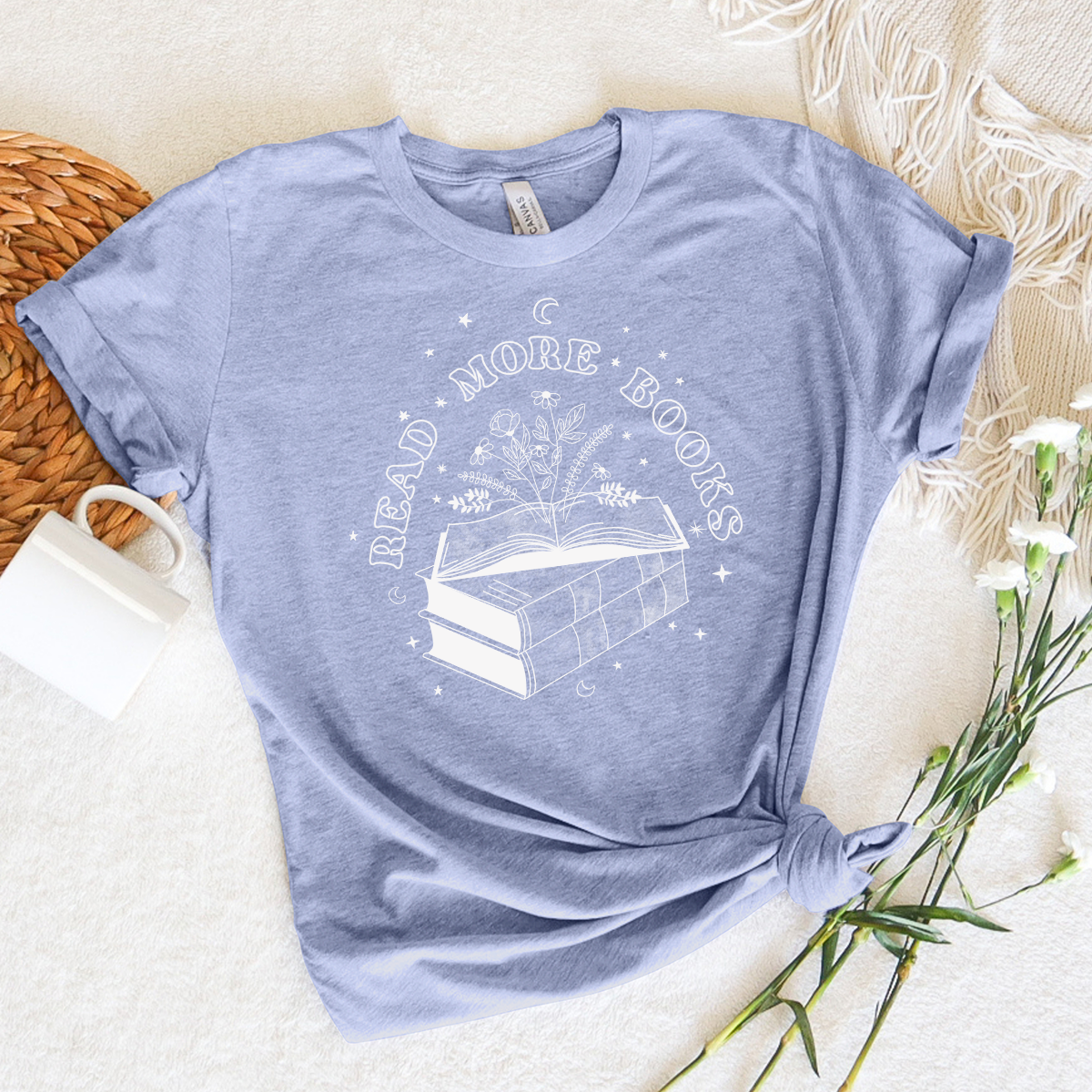 read more books floral unisex tee