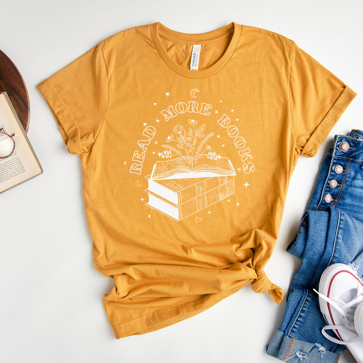 read more books floral unisex tee