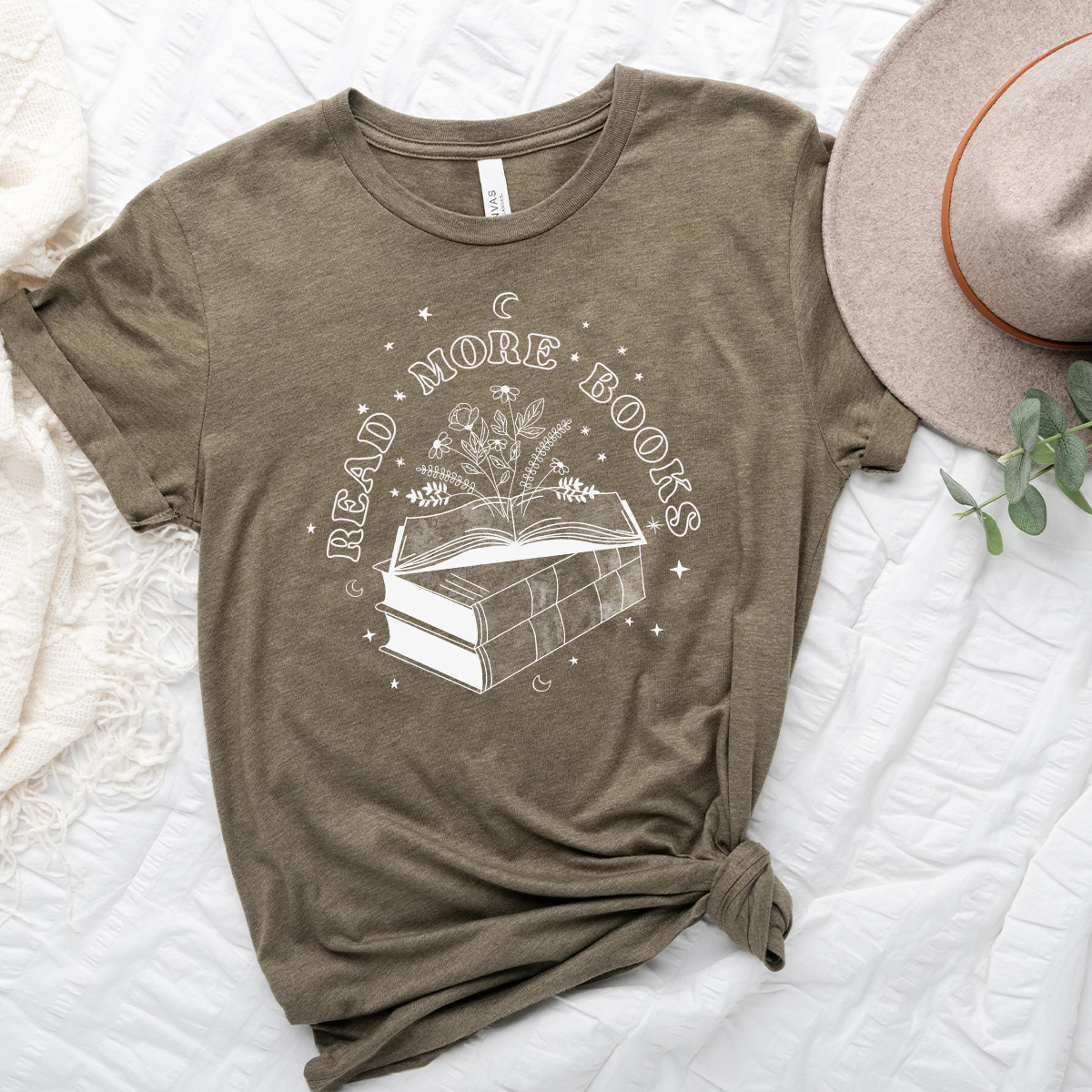 read more books floral unisex tee