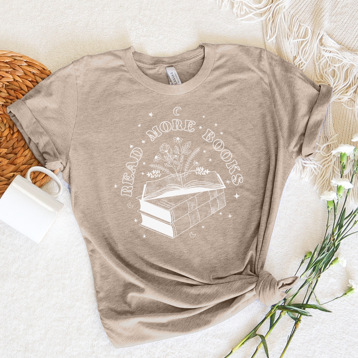 read more books floral unisex tee